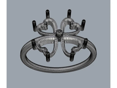 Clover Gemstone Ring 3D Print Model