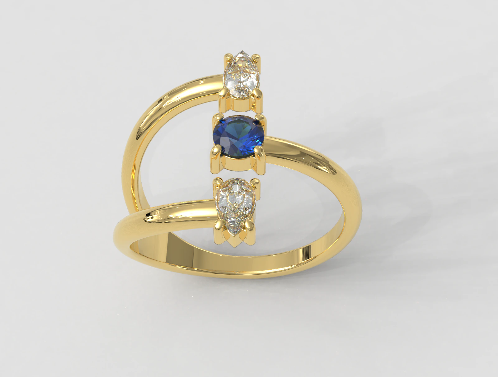 Gemstone Modern Ring 3D Print Model .c4d .max .obj .3ds .fbx .stl .blend 