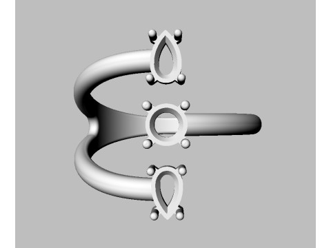 Gemstone Modern Ring 3D Print Model