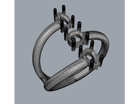 Gemstone Modern Ring 3D Print Model