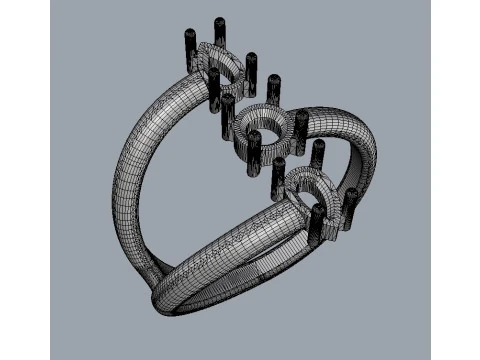 Gemstone Modern Ring 3D Print Model