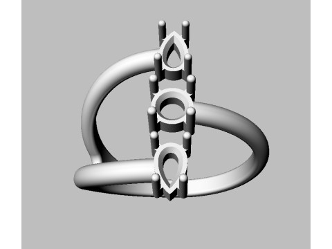Gemstone Modern Ring 3D Print Model