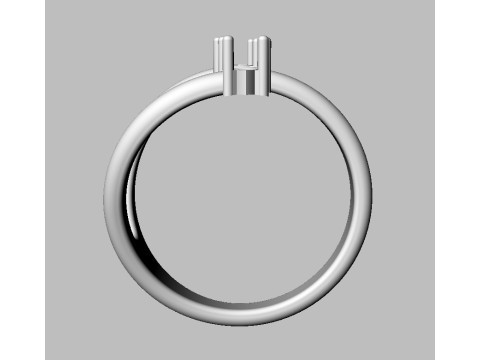 Gemstone Modern Ring 3D Print Model