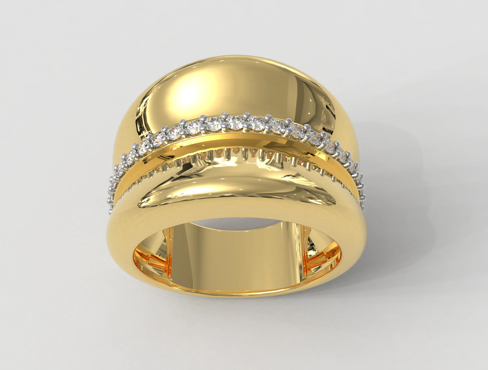 Bold Diamond Ring 3D Print Model .c4d .max .obj .3ds .fbx .stl .blend