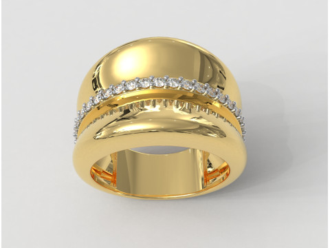 Bold Diamond Ring 3D Print Model