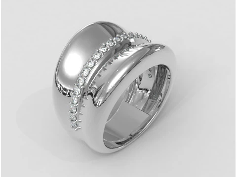 Bold Diamond Ring 3D Print Model