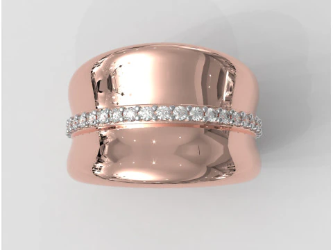 Bold Diamond Ring 3D Print Model