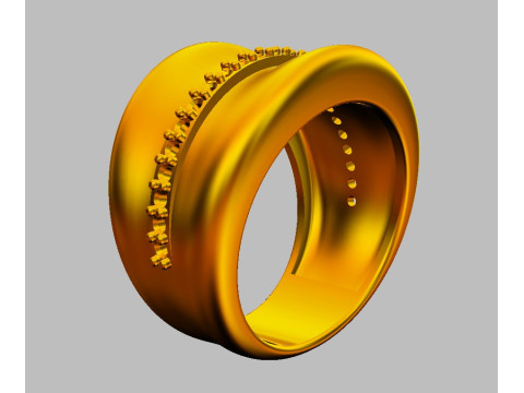 Bold Diamond Ring 3D 打印模型