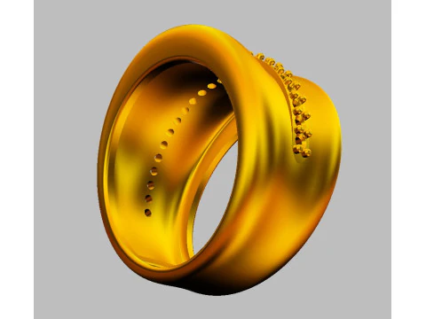 Bold Diamond Ring 3D Print Model