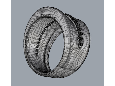 Bold Diamond Ring 3D 打印模型
