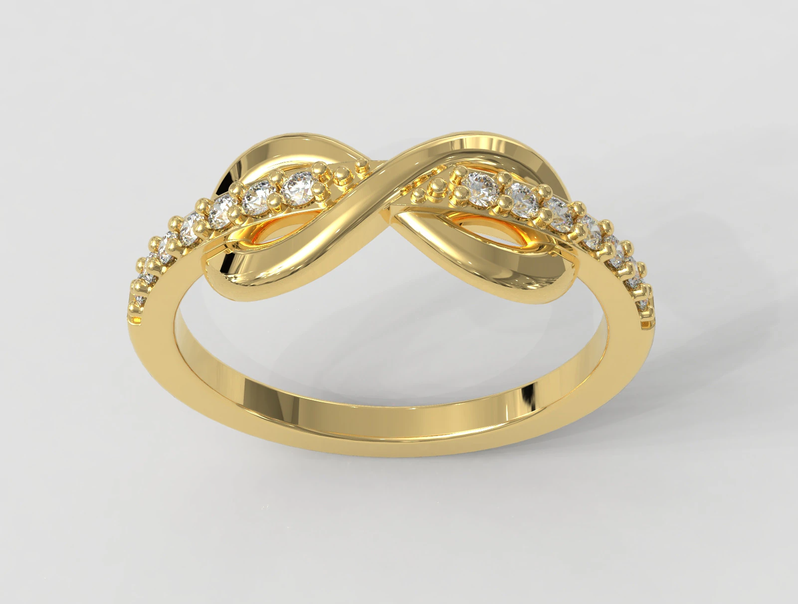 Diamond Infinity Ring 3D Print Model .c4d .max .obj .3ds .fbx .stl .blend