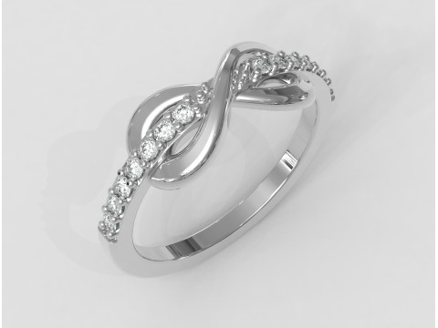 Diamond Infinity Ring Modèles 3D en vedette