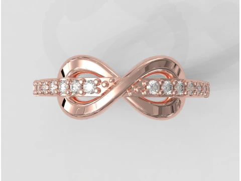 Diamond Infinity Ring 3D Print Model