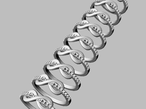 Diamond Infinity Ring Modèles 3D en vedette