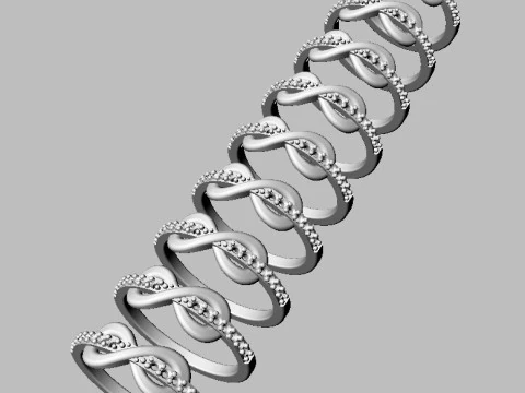 Diamond Infinity Ring 3D Print Model