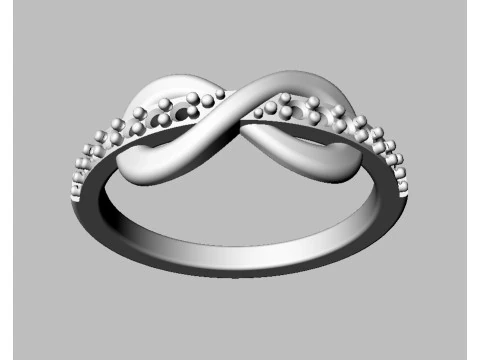 Diamond Infinity Ring 3D Print Model