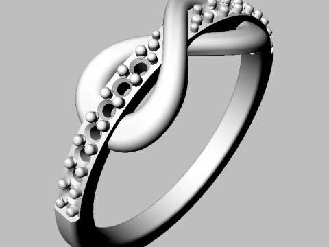 Diamond Infinity Ring 3D Print Model