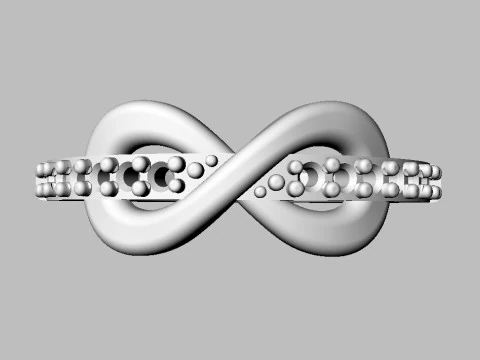 Diamond Infinity Ring 3D Print Model