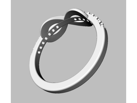 Diamond Infinity Ring Modèles 3D en vedette