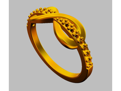 Diamond Infinity Ring Modèles 3D en vedette