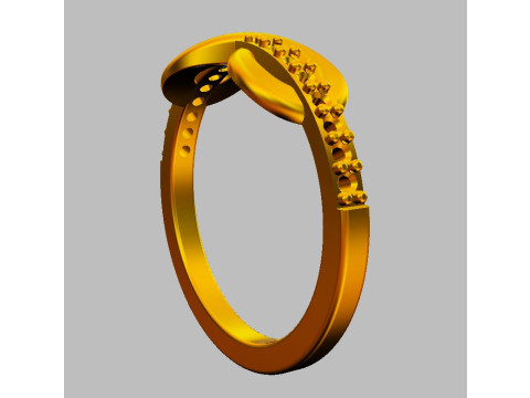 Diamond Infinity Ring Modèles 3D en vedette