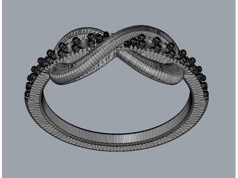 Diamond Infinity Ring Modèles 3D en vedette