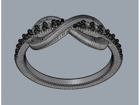 Diamond Infinity Ring 3D Print Model