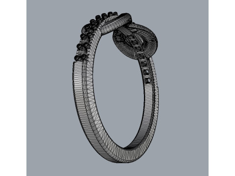 Diamond Infinity Ring Modèles 3D en vedette
