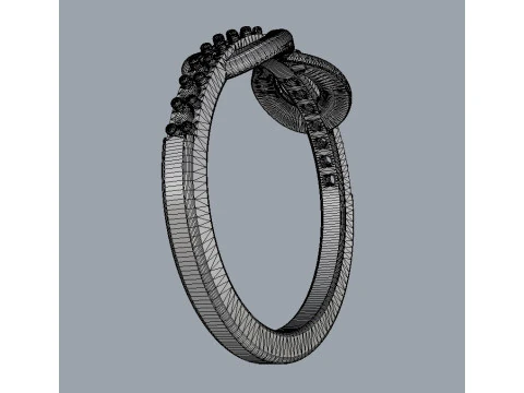 Diamond Infinity Ring 3D Print Model