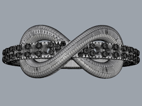 Diamond Infinity Ring Modèles 3D en vedette