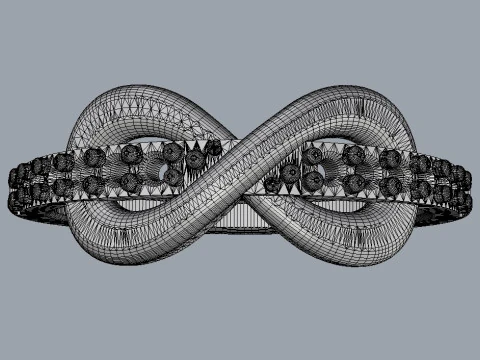 Diamond Infinity Ring 3D Print Model