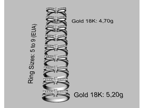 Diamond Bowknot Ring Model Cetak 3D