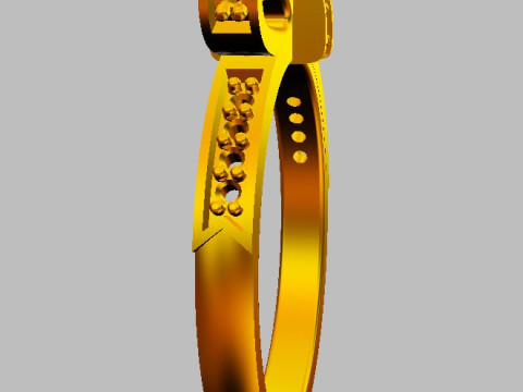 Diamond Bowknot Ring Model Cetak 3D