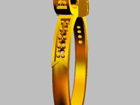 Diamond Bowknot Ring 3D Print Model
