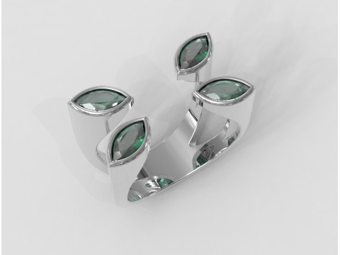 Marquise Gemstone Open Ring 3D 프린트 모델
