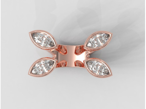 Marquise Gemstone Open Ring 3D 프린트 모델