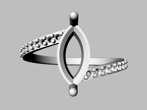 Marquise Gemstone Modern Ring 3Dプリントモデル