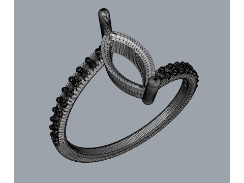 Marquise Gemstone Modern Ring 3Dプリントモデル
