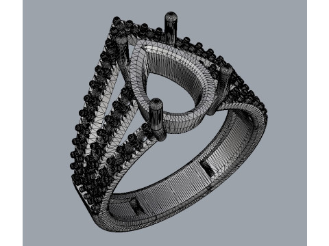 Pear Gemstone Ring 3D Print Model