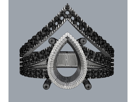 Pear Gemstone Ring 3D Print Model