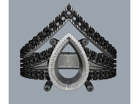 Pear Gemstone Ring 3D Print Model