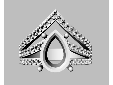 Pear Gemstone Ring 3D Print Model