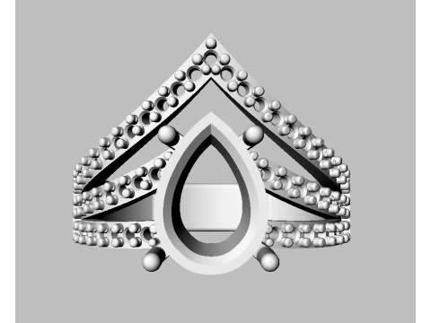 Pear Gemstone Ring 3D Print Model