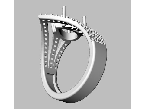Pear Gemstone Ring 3D Print Model