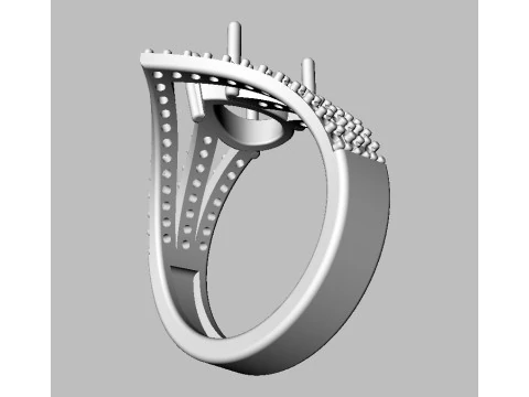 Pear Gemstone Ring 3D Print Model