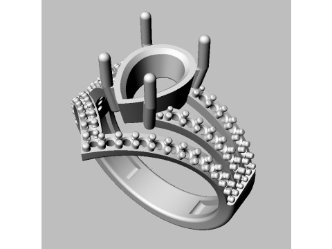 Pear Gemstone Ring 3D Print Model