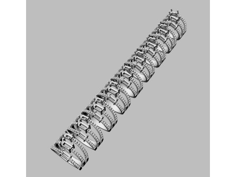 Baguette Gemstone Ring Model do druku 3D