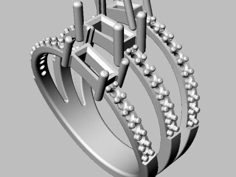 Baguette Gemstone Ring Model do druku 3D