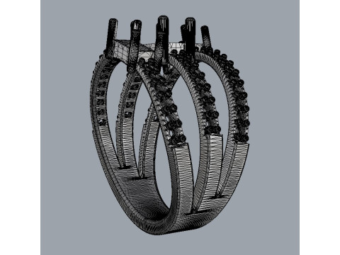 Baguette Gemstone Ring Model do druku 3D