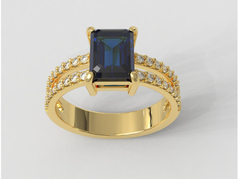 Emerald Gemstone Ring 3D Print Model